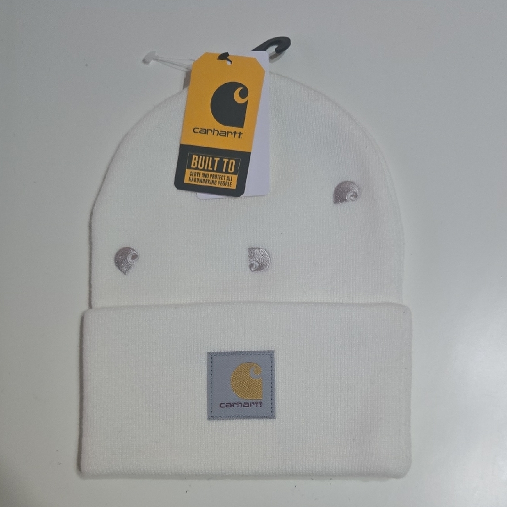 Carhartt Mens White Beanie